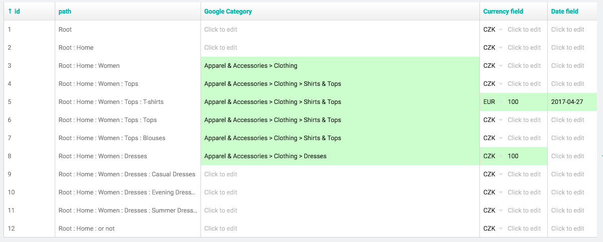 Changing custom field values