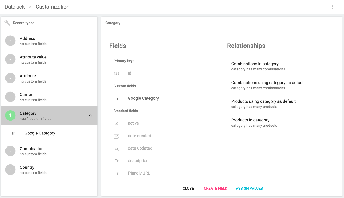 Custom fields