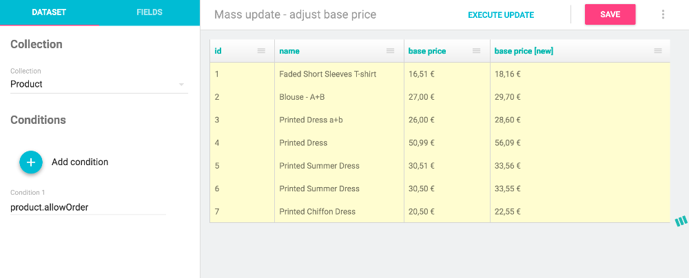 Mass Updates fields