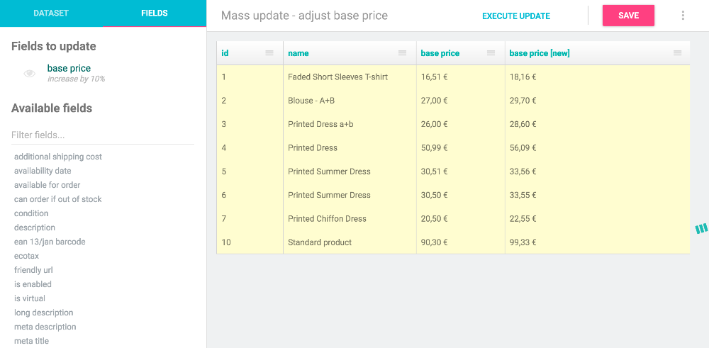 Mass Updates dataset