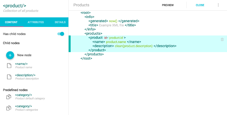 XML Builder - preview