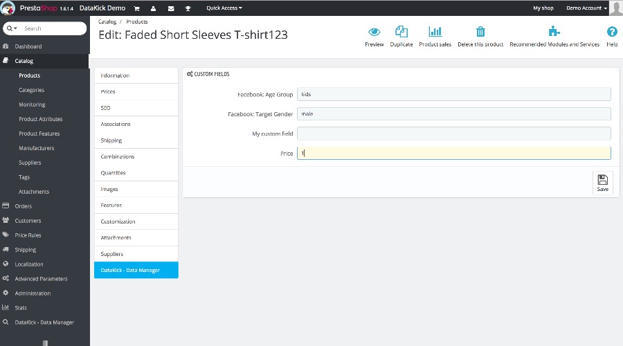 product custom field