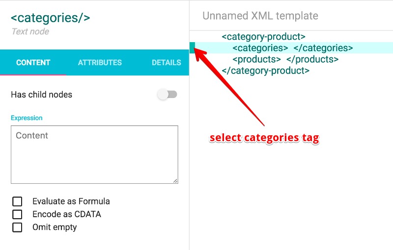 empty categories tag