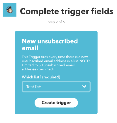 Create IFTTT MailChimp Trigger